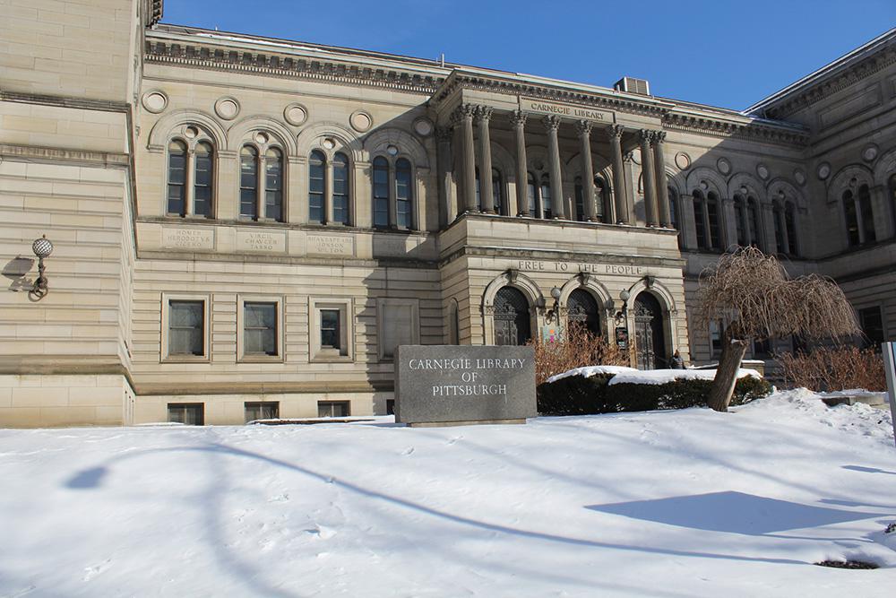 Front of Carnegie Library Pittsburgh, photo by Brady Yeager.