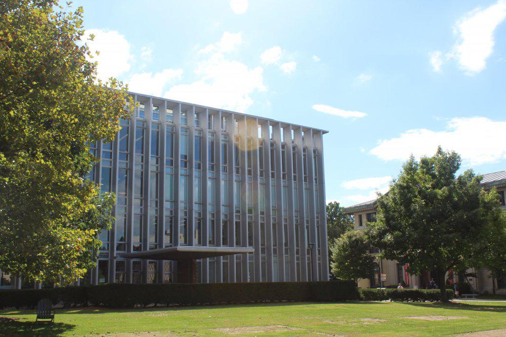 Front view of the Hunt Library. Photo by Brady Yeager.