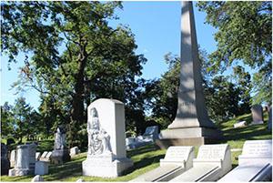 Photo by Dylan VanKirk, 2021. This shows the grave of James S. Negley surrounded by the graves of his family.