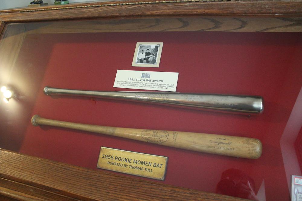 1961 Silver Bat awarded to Clemente who led the league in batting average Photo by Andrew Mundy, 2022